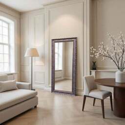 Yearn Carved Antique Bevelled Full Length Wall Mirror - thumbnail 4