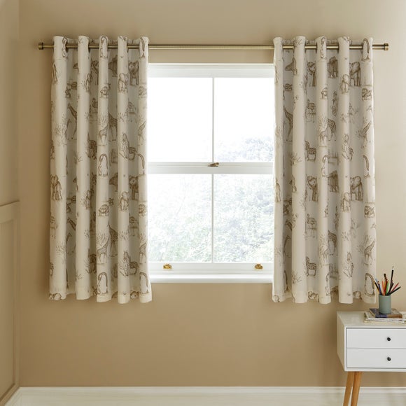 Sketched Animal Eyelet Curtains - image 1