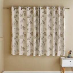 Sketched Animal Eyelet Curtains - thumbnail 2