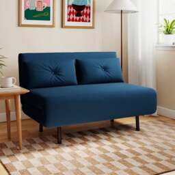 Phoebe Velvet Small Double 2 Seater Sofa Bed - thumbnail 1