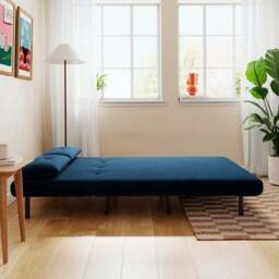 Phoebe Velvet Small Double 2 Seater Sofa Bed - thumbnail 3