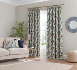 Kelso Cut Velvet Pencil Pleat Curtains - thumbnail 2