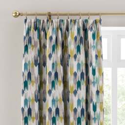 Kelso Cut Velvet Pencil Pleat Curtains - thumbnail 1