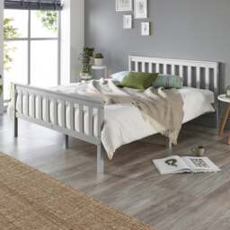 Return - Atlantic Wooden Bed Frame, Single Grey - thumbnail 1