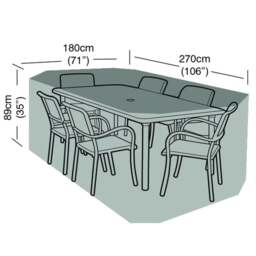 6 Seater Rectangular Garden Furniture Set Super Tough Cover