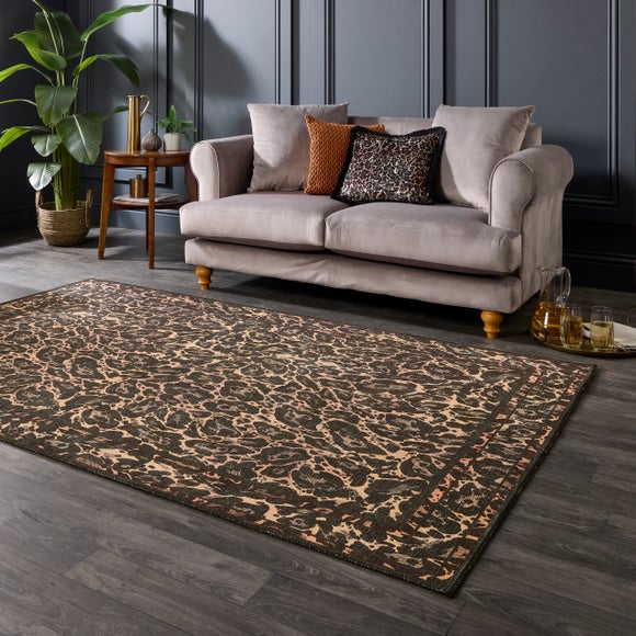 Laurence Llewelyn-Bowen Leopard Black Rug - image 1