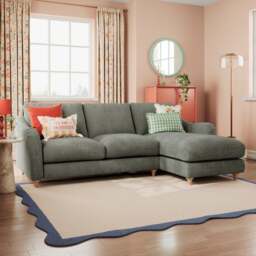 Hattie Tonal Plush Chenille Corner Chaise Sofa - thumbnail 1