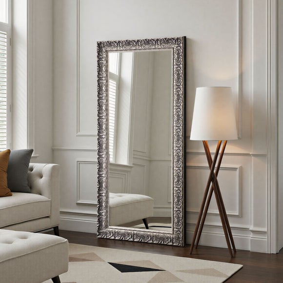 Yearn Carved Antique Bevelled Full Length Wall Mirror - image 1