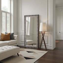 Yearn Carved Antique Bevelled Full Length Wall Mirror - thumbnail 3