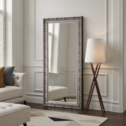 Yearn Carved Antique Bevelled Full Length Wall Mirror - thumbnail 1