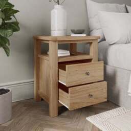 Olney 2 Drawer Bedside Table - thumbnail 2