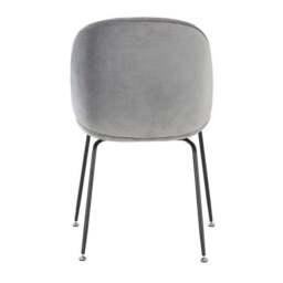 Fusion Living Luxurious Velvet Dining Chair with Black Metal Legs - thumbnail 6