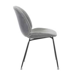 Fusion Living Luxurious Velvet Dining Chair with Black Metal Legs - thumbnail 4