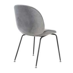 Fusion Living Luxurious Velvet Dining Chair with Black Metal Legs - thumbnail 5