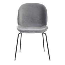 Fusion Living Luxurious Velvet Dining Chair with Black Metal Legs - thumbnail 3