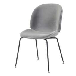Fusion Living Luxurious Velvet Dining Chair with Black Metal Legs - thumbnail 2