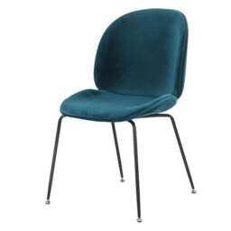 Fusion Living Luxurious Velvet Dining Chair with Black Metal Legs - thumbnail 2