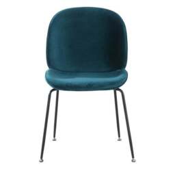 Fusion Living Luxurious Velvet Dining Chair with Black Metal Legs - thumbnail 3