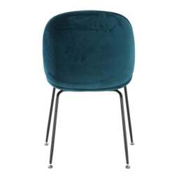 Fusion Living Luxurious Velvet Dining Chair with Black Metal Legs - thumbnail 6