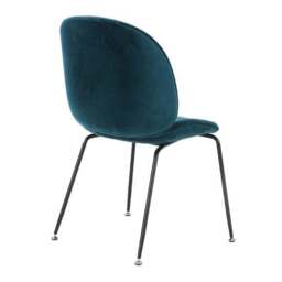 Fusion Living Luxurious Velvet Dining Chair with Black Metal Legs - thumbnail 5