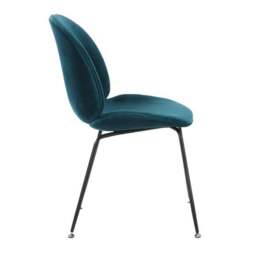 Fusion Living Luxurious Velvet Dining Chair with Black Metal Legs - thumbnail 4