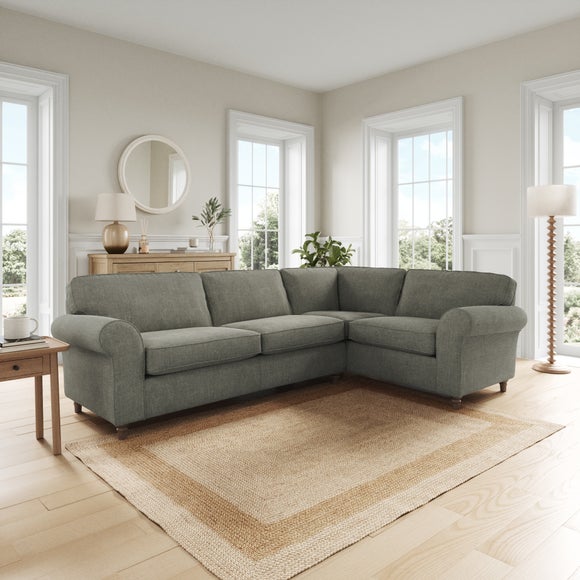 Flori Tonal Plush Chenille Corner Sofa - image 1
