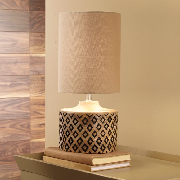 Orissa Short Wooden Diamond Table Lamp - image 1