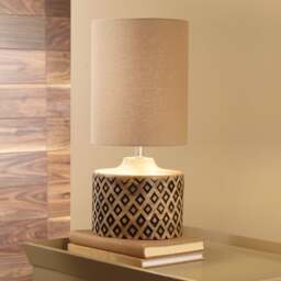 Orissa Short Wooden Diamond Table Lamp - thumbnail 1