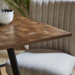 Brayden 4 Seater Square Dining Table, Parquet Effect - thumbnail 2