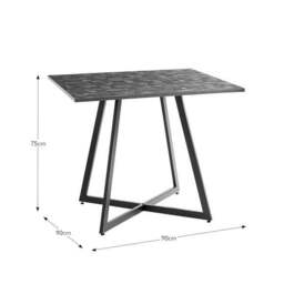 Brayden 4 Seater Square Dining Table, Parquet Effect - thumbnail 6