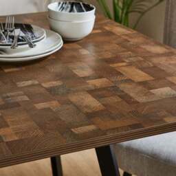 Brayden 4 Seater Square Dining Table, Parquet Effect - thumbnail 3