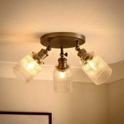 Tobias Industrial Ribbed 3 Light Adjustable Semi Flush Spotlight - thumbnail 2