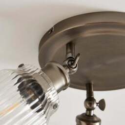 Tobias Industrial Ribbed 3 Light Adjustable Semi Flush Spotlight - thumbnail 3