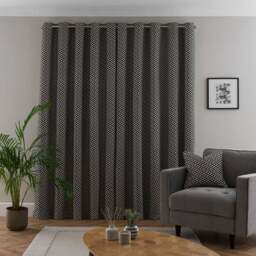 Geo Checkerboard Eyelet Curtains - thumbnail 4