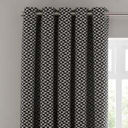Geo Checkerboard Eyelet Curtains - thumbnail 1