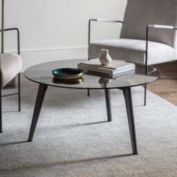 Brea Round Coffee Table, Glass - thumbnail 1