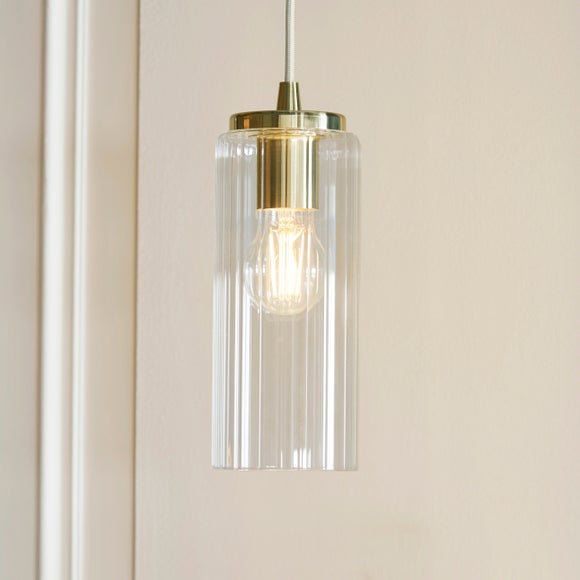 Dorma Henstone Ribbed Adjustable Pendant Light - image 1