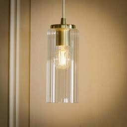 Dorma Henstone Ribbed Adjustable Pendant Light - thumbnail 2