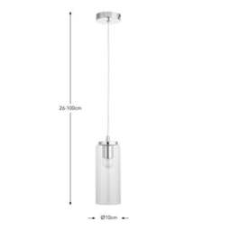 Dorma Henstone Ribbed Adjustable Pendant Light - thumbnail 6