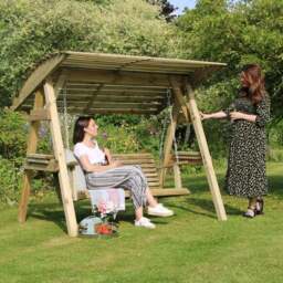 Miami 2 Seater Wooden Garden Swing Seat - thumbnail 2