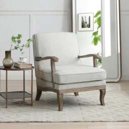 Esme Cream Linen Chair - thumbnail 1