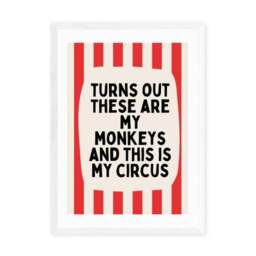 East End Prints Turns Out These Are My Monkeys Red Print - thumbnail 2