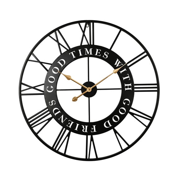Hometime Good Times Round Skeleton Wall Clock - image 1