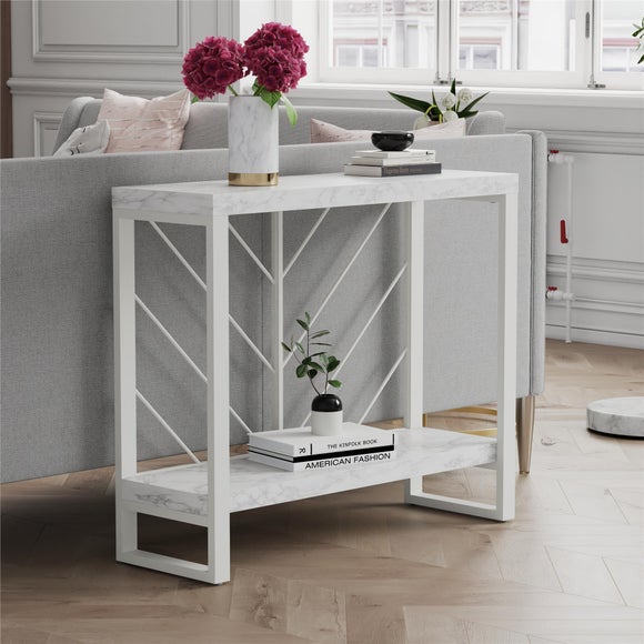 Brielle Console Table, Faux Marble - image 1