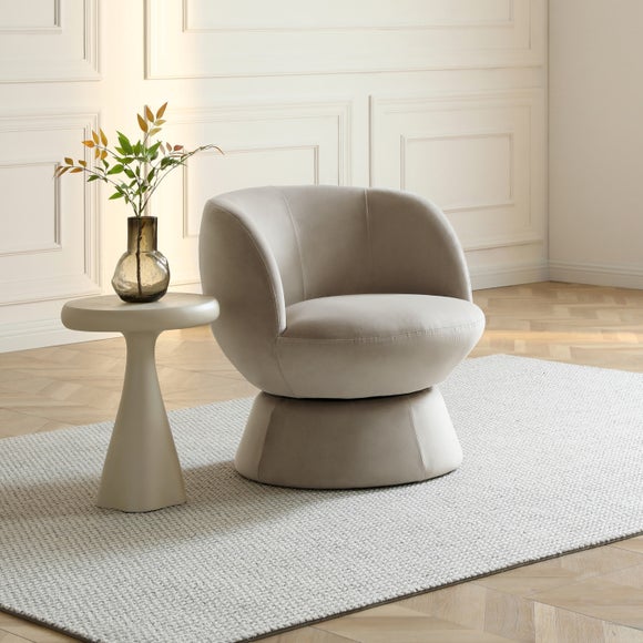 Tulip Velvet Curved Swivel Accent Chair - image 1