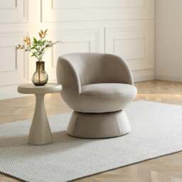 Tulip Velvet Curved Swivel Accent Chair - thumbnail 1