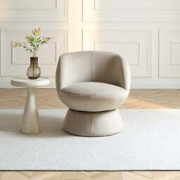 Tulip Velvet Curved Swivel Accent Chair - thumbnail 2