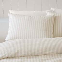 Catherine Lansfield Stripe 100% Brushed Cotton Reversible Duvet Cover & Pillowcase Set - thumbnail 2