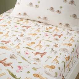Set of 2 Little Wild Ones 100% Cotton Fitted Sheets - thumbnail 1