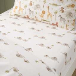 Set of 2 Little Wild Ones 100% Cotton Fitted Sheets - thumbnail 2